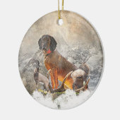 バイエルン・マウンテン・ハウンド・アート セラミックオーナメント (左)