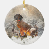 バイエルン・マウンテン・ハウンド・アート セラミックオーナメント (裏面)