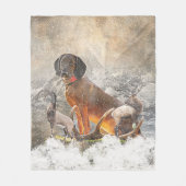 バイエルン・マウンテン・ハウンド・アート フリースブランケット (正面)