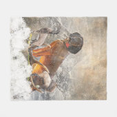 バイエルン・マウンテン・ハウンド・アート フリースブランケット (正面(横))