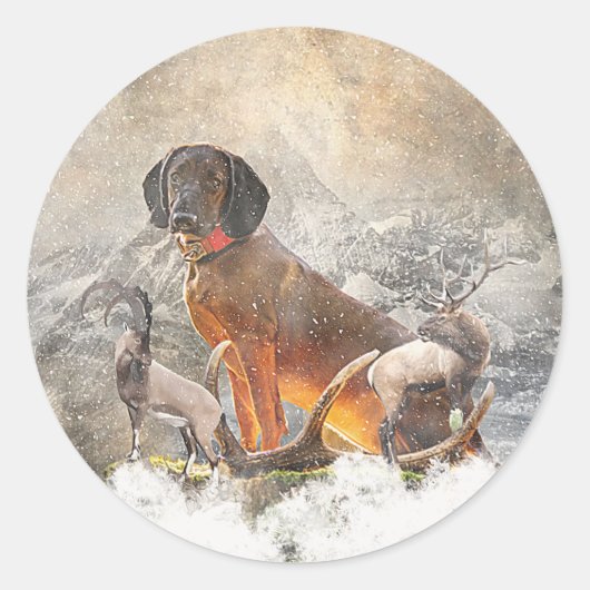 バイエルン・マウンテン・ハウンド・アート ラウンドシール (正面)