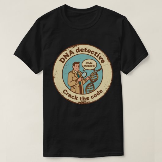 バイオインフォマティクスで遺伝暗号を解読しよう Tシャツ (デザイン正面)