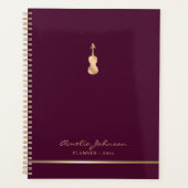 バイオエレガントリンミュージックバーガンディ金ゴールド2026カスタム プランナー手帳 (正面)