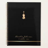 バイオエレガントリンミュージックブラック金ゴールド2026カスタム プランナー手帳 (正面)