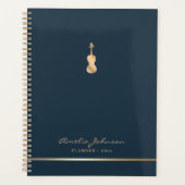 バイオエレガントリンミュージックブルー金ゴールド2026 プランナー手帳 (正面)