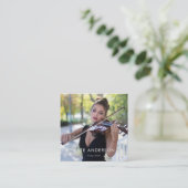 バイオエレガントリンモダングミュージシャン写真 スクエア名刺 (スタンド正面)