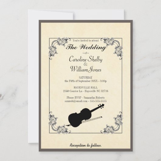 バイオエレガントリンモダン結婚式招待状 招待状 (正面)