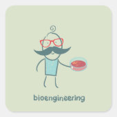 バイオエンジニアリングサイエンティスト広場ステッカー スクエアシール (正面)