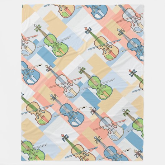 バイオカラフルリンブロック フリースブランケット (正面)