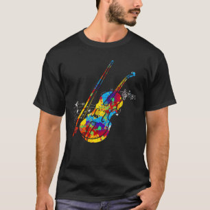 バイオカラフルリン演奏弦楽器ミュージシャン Tシャツ