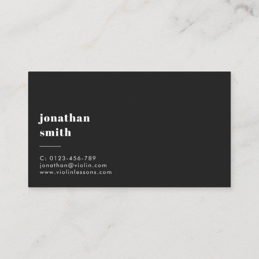 バイオスタイリッシュリンミニマルミュージシャンブラック 名刺 (裏面)