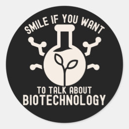 バイオテクノロジーについて話したいスマイル ラウンドシール
