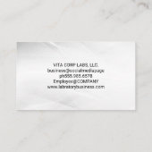 バイオテクノロジーのロゴ | 研究室で研究する科学者 名刺 (裏面)