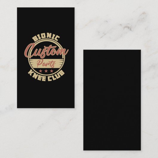 バイオニおもしろいック膝置換術回復 名刺 (正面/裏面)