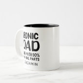 バイオニックパパ膝の交換が間もなく良くなる ツートーンマグカップ (正面左)