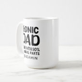 バイオニックパパ膝置換お祝い コーヒーマグカップ (正面左)