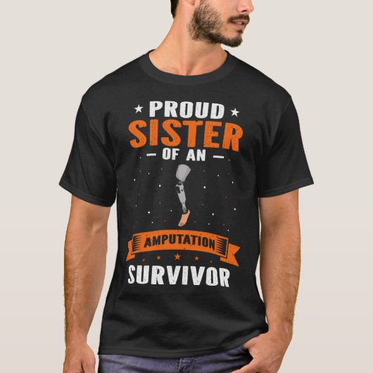 バイオニック脚テーマ切断生存者テーマ Tシャツ (正面)