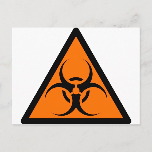 バイオハザードまたは生物学的災害［有害物質］標識警告記号のオレンジ ポストカード (正面)