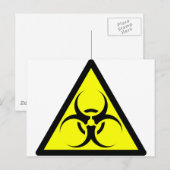 バイオハザードまたは生物学的災害［有害物質］標識警告記号の黄色 ポストカード (正面/裏面)