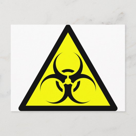 バイオハザードまたは生物学的災害［有害物質］標識警告記号の黄色 ポストカード (正面)