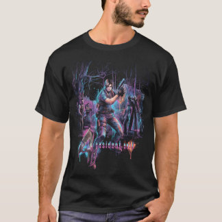 バイオハザード4 レオン・S・ケネディ ゾンビ レトロボックスアート Tシャツ