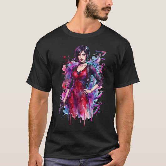 バイオハザード アダ ウォン ヴェイパーウェーブ レトロ シンセウェーブ Tシャツ (正面)