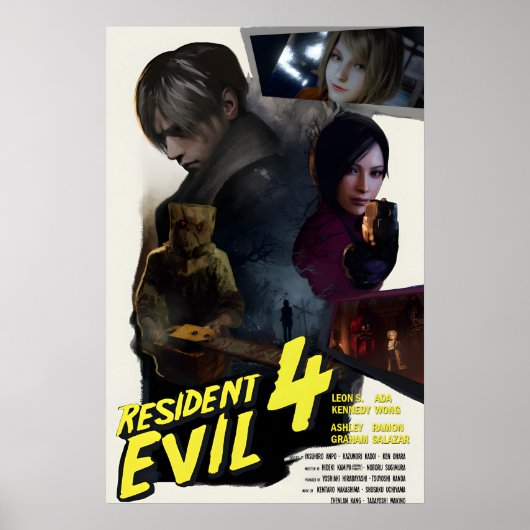 バイオハザード RE:4 リメイク ポスター レトロ映画風 (正面)