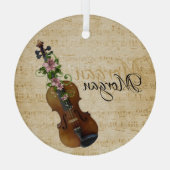 バイオパーソナライズされたリンクリスマス ガラスオーナメント (裏面)