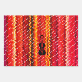 バイオパーソナライズされたリンモダンネーム・バイオリニスト誕生日 ラッピングペーパーシート