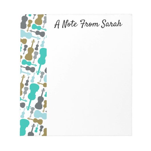 バイオパーソナライズされたリンヴィオラストリング楽器ギフト ノートパッド (正面)