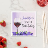 バイオパーソナライズされたレットとワイングラス30歳の誕生日 スタンダードカクテルナプキン (インサイチュ)
