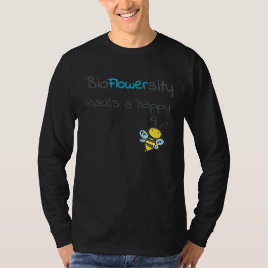 バイオフラワラティが幸せな蜂を作る Tシャツ (正面)