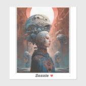 バイオメカニカル頭部Surreal Sci-Fiアート シール (シート)