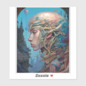 バイオメカニカル頭部Surreal Sci-Fiアート シール (シート)