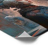 バイオメカニカル頭部Surreal Sci-Fiアート ポスター (角)