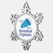 バイオメディカルエンジニアに声を掛ける スノーフレークピューターオーナメント (右)