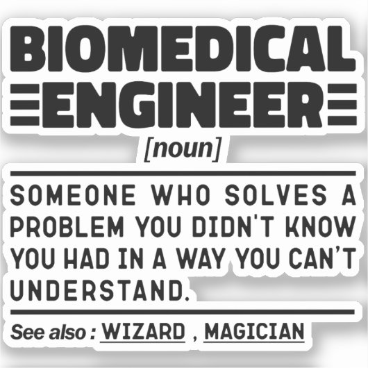 バイオメディカルエンジニア名詞エンジニアリング パーソナライズされた シール (正面)