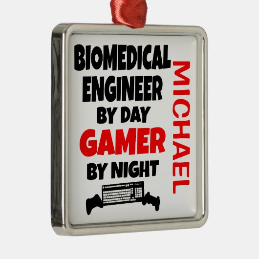 バイオメディカル・エンジニ遊アがビデオゲームを好む メタルオーナメント (右)