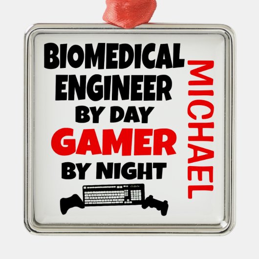 バイオメディカル・エンジニ遊アがビデオゲームを好む メタルオーナメント (正面)