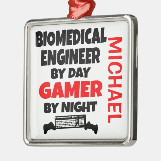 バイオメディカル・エンジニ遊アがビデオゲームを好む メタルオーナメント (左)