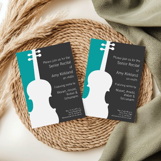 バイオモダンリン/ヴィオラリサイタル招待状 – 青 招待状