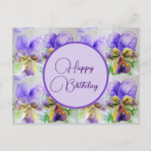 バイオラの花の女性の誕生日ポストカード ポストカード (正面)