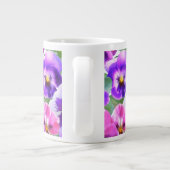 バイオリッカラフルトパンジー花柄 ジャンボコーヒーマグカップ (裏面)