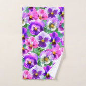 バイオリッカラフルトパンジー花柄 バスタオルセット (ハンドタオル)