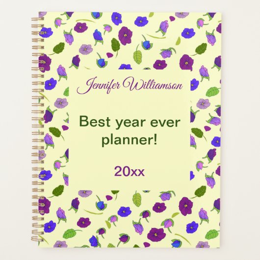 バイオリッ葉トとの表面のパタ最高のーンの年間 プランナー手帳 (正面)