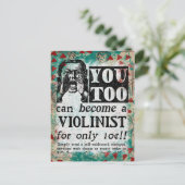 バイオリニストになるおもしろい- Vintage Ad ポストカード (スタンド正面)