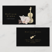 バイオリニストのスパーパスグラス黒い背景 名刺 (正面/裏面)