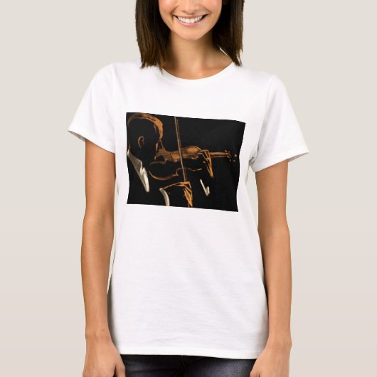 バイオリニストのバイオリン演奏 Tシャツ (正面)