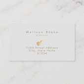 バイオリニストのパンパスグラスの淡い灰色の背景 名刺 (裏面)