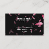 バイオリニストのピンクのローズ花びら名刺 名刺 (裏面)